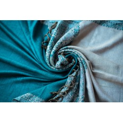 Turquoise blue and nude scarf
