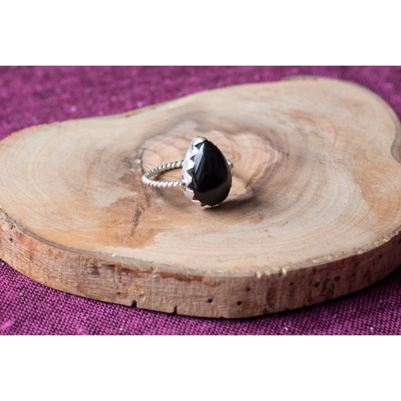Onyx and silver ring