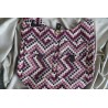 Hippie shoulder bag with checked rose pattern