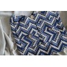 Hippie shoulder bag with checked blue pattern