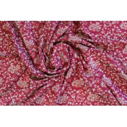 Foulard reversible à motif rose et crème