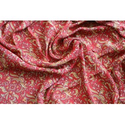 Red orange floral bohemian wrap blouse
