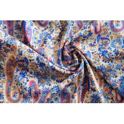 Blue floral bohemian wrap blouse