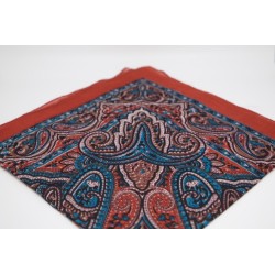 Red and bleu silk square