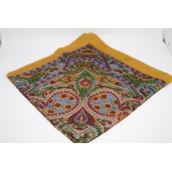 Yellow, red and green silk square