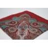 Red and turquoise color silk square