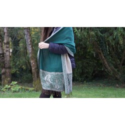 Green and nude scarf