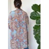 Kimono court bleu et gris