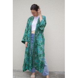 Green long kimono