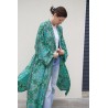 Kimono long vert et doré