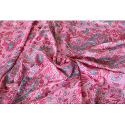 Flowery pink short kimono