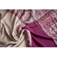 Foulard reversible violet et crème