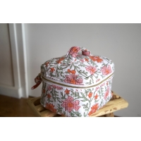 Trousse de toilette type vanity fleurs orange rose