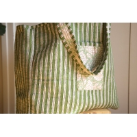 Sac cabas en coton matelassé vert