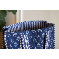 Sac cabas en coton matelassé bleu indigo