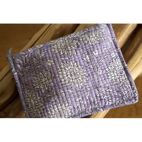 Pochette en coton matelassé violet