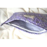 Pochette en coton matelassé violet