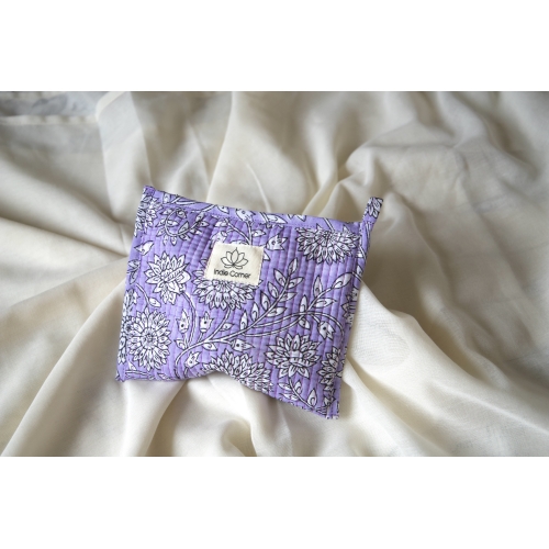 Pochette en coton matelassé violet
