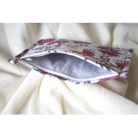 Pink flower quilted pouch