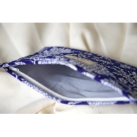 Pochette en coton matelassé bleu