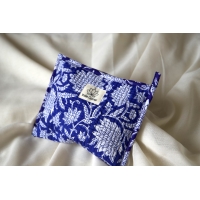 Pochette en coton matelassé bleu