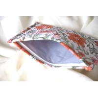Orange flower quilted pouch