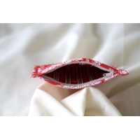 Quilted red coin pouch
