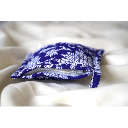 Blue Quilted coin pouch