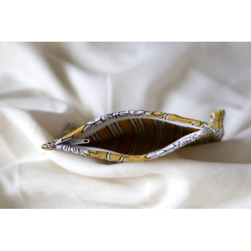 Mustard quilted coin pouch