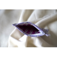 Purple quilted coin pouch