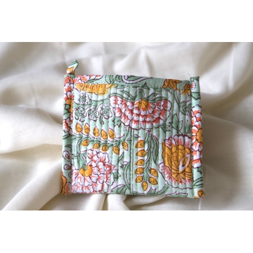 Yellow and green quilted...