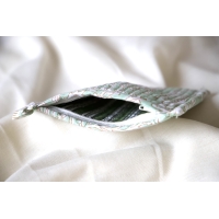 Quilted green pastel coin pouch