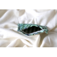 Green and blue quilted coin pouch
