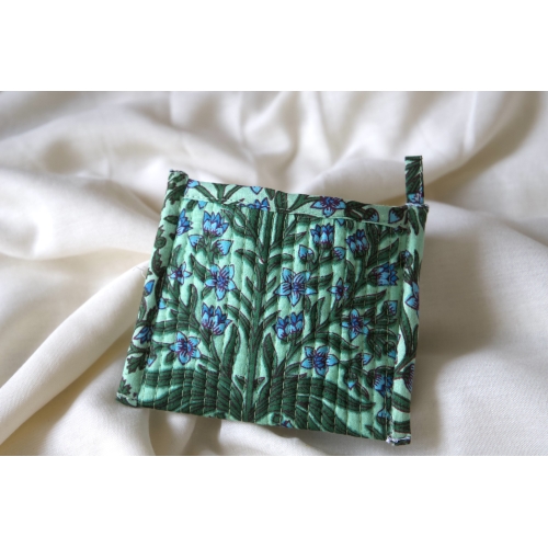 Green and blue quilted coin...