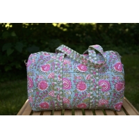 poche intérieure du Sac de voyage matelassé bleu rose vert