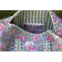 Sac de voyage matelassé bleu rose vert