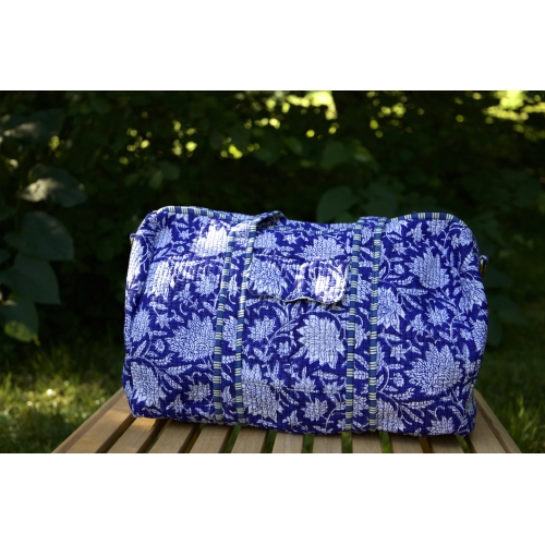 Sac de voyage matelassé bleu