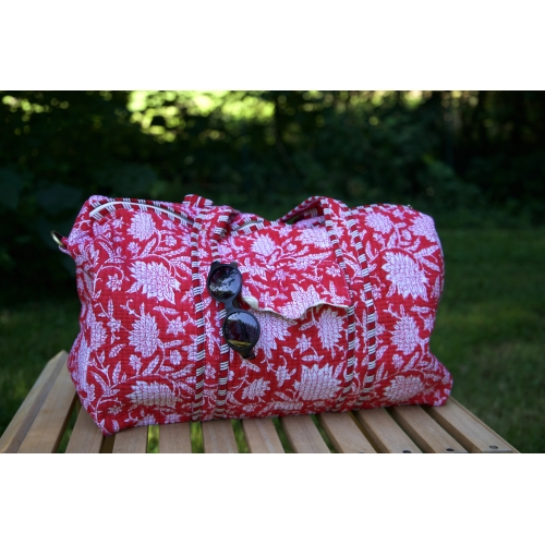 Sac de voyage matelassé rouge