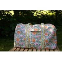 Sac de voyage matelassé jaune et vert