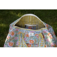 Sac de voyage matelassé jaune et vert
