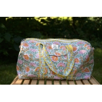 Sac de voyage matelassé jaune et vert