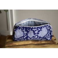 Trousse à crayon matelassé bleue