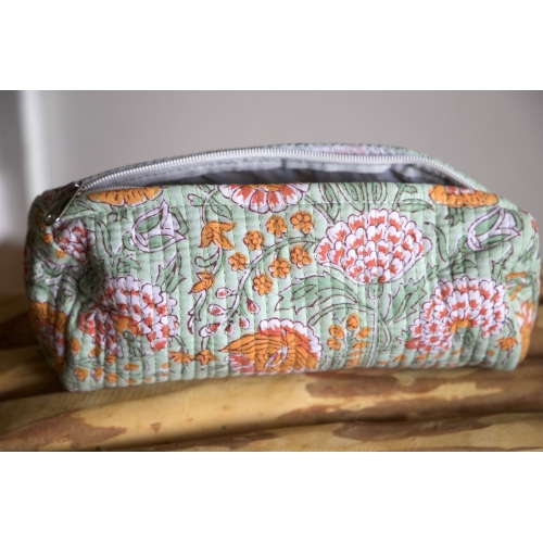Yellow and green pencil pouch