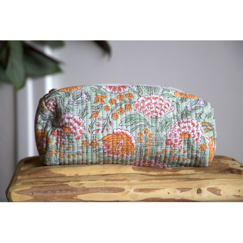 Yellow and green pencil pouch