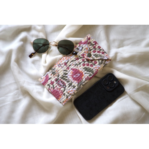 Beige pencil pouch