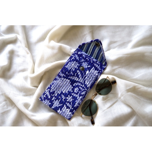 Blue glasses pouch