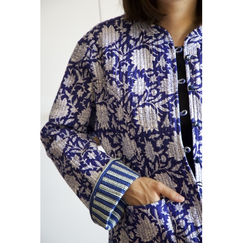 Blue quilted jacket