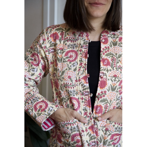 Beige quilted jacket