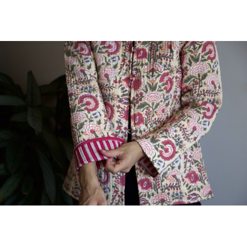 Beige quilted jacket