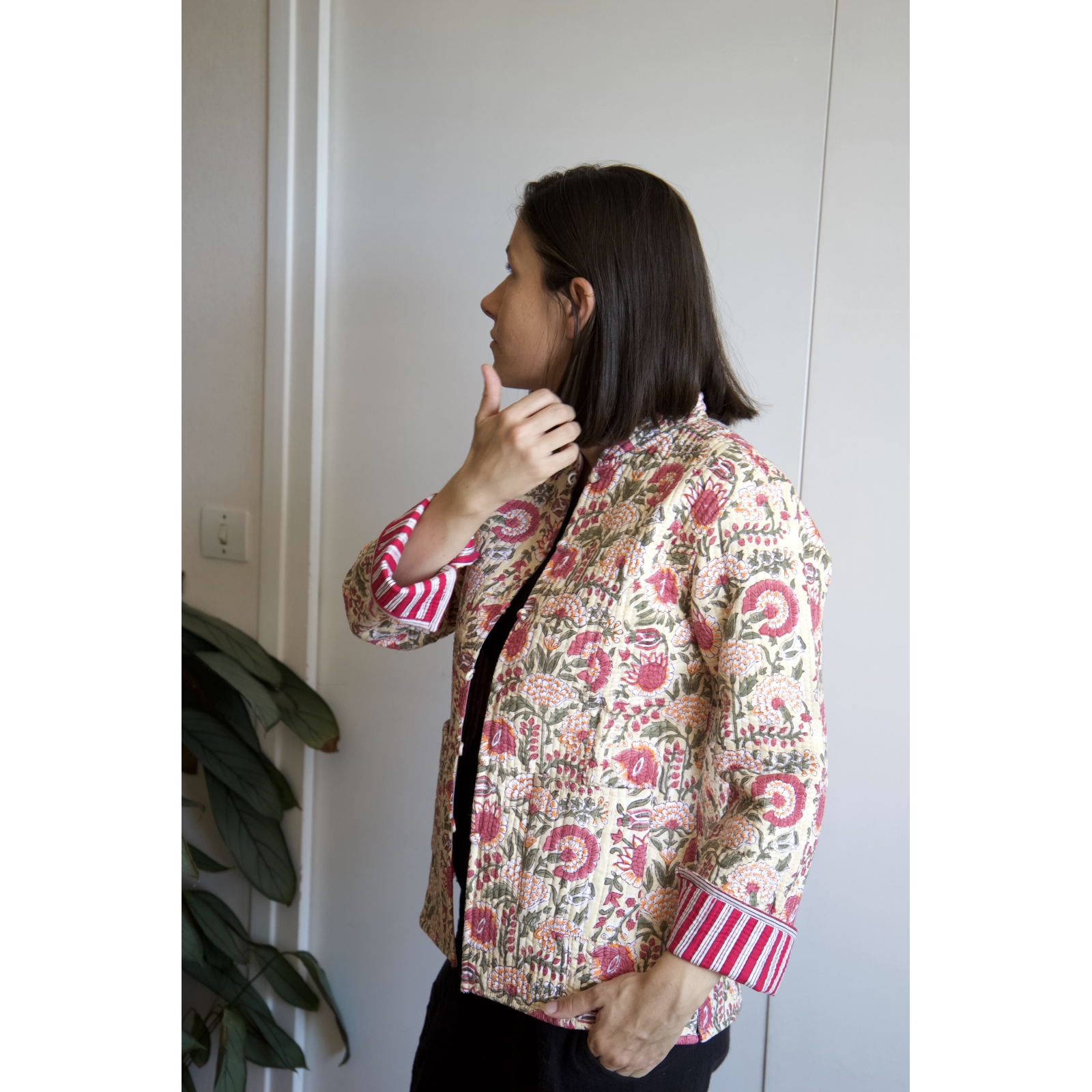 Beige quilted jacket